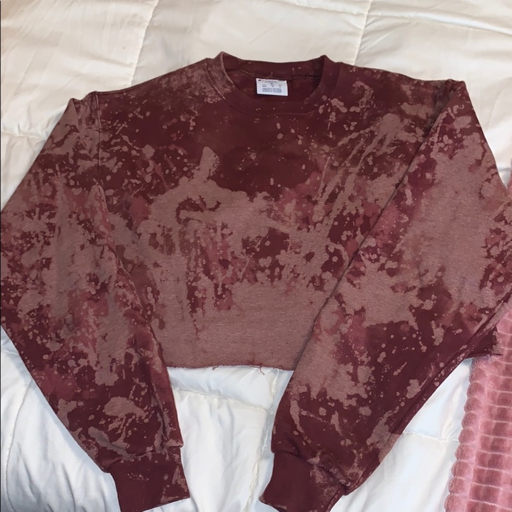 Champion acid wash crop sweatshirt
